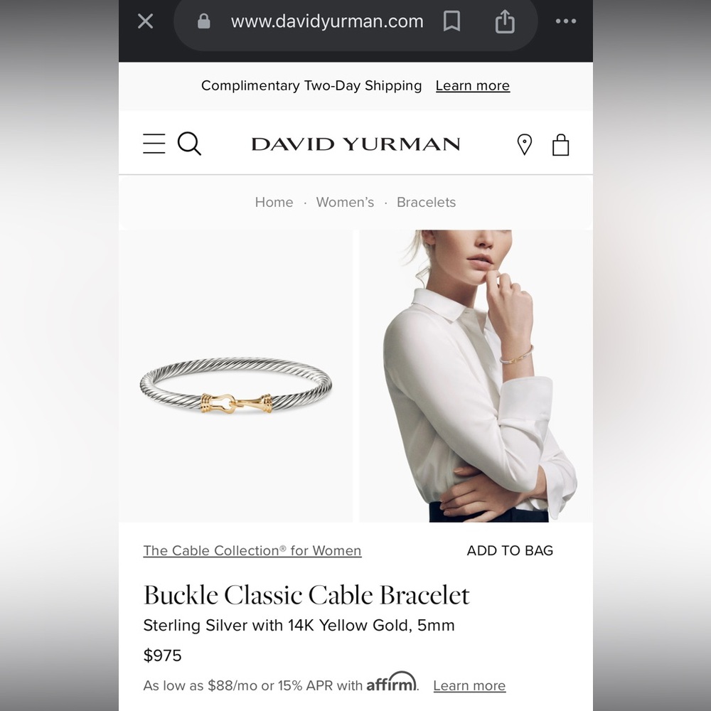 David Yurman 5mm Buckle Bracelet